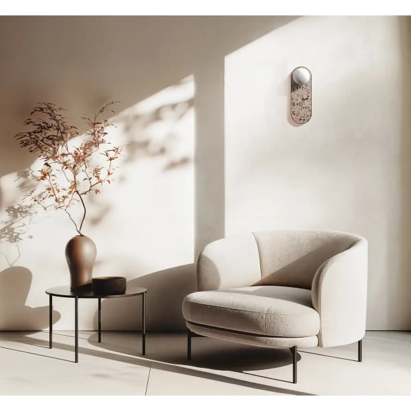 Łazienkowa lampa ścienna LEGRA 21408115 okrągła IP44 biała brązowa