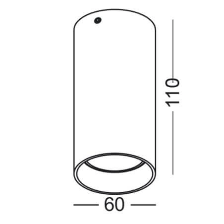 Lampa natynkowa punktowa Stala 301001003 Elkim okrągła tuba czarna