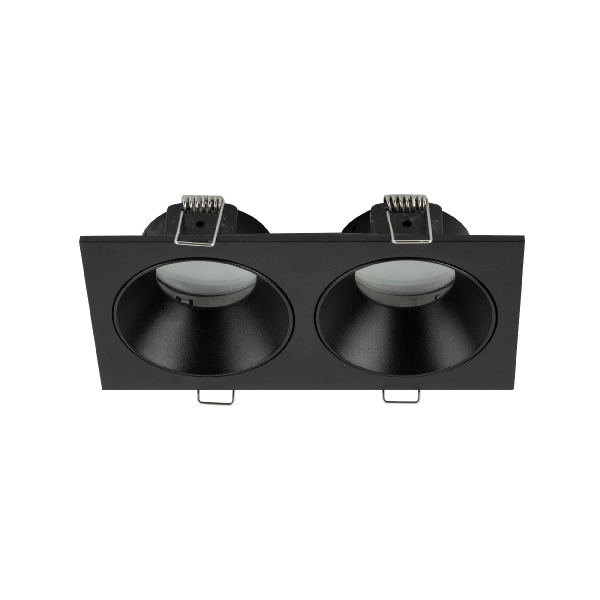 Podwójny downlight sufitowy Prisma 10579 prostokąt czarny