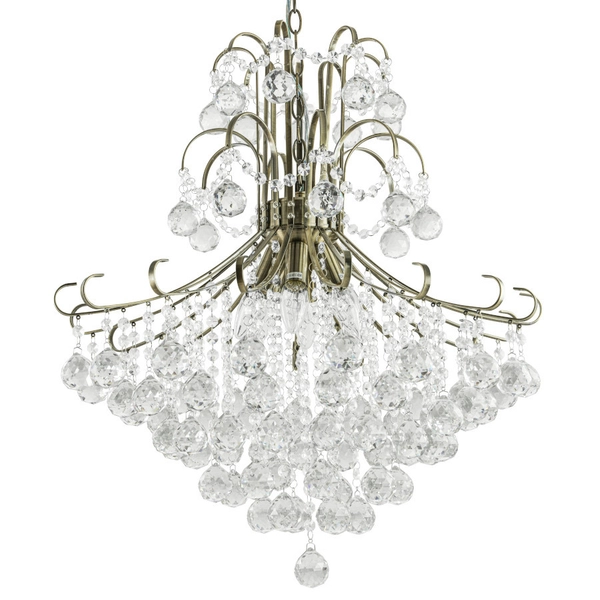 Żyrandol LAMPA wisząca Barcelona 6245/6 21QG Elem pałacowa OPRAWA crystal glamour zwis mosiądz