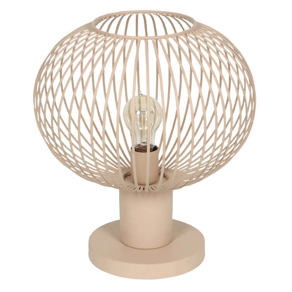 Lampka stolikowa druciana GILA 565790166 Trio kula do sypialni beżowa