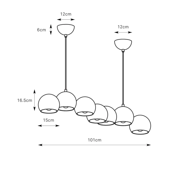 Molekułowa lampa wisząca Cupolo 108859 nad stół metalowa do jadalni biała