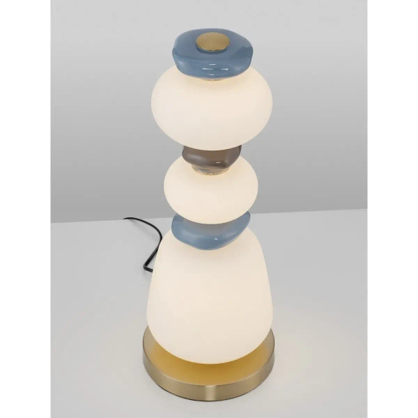 Porcelanowa lampka nocna FELANZO LE45244 LED 23W 3000K złota biała niebieska