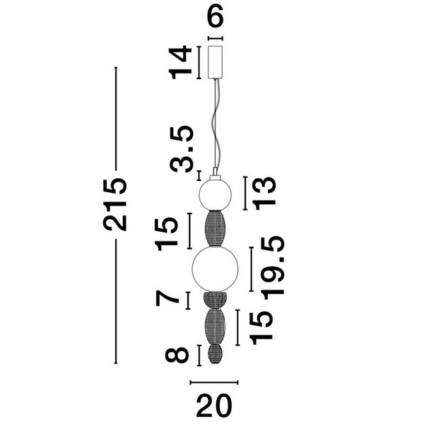 Lampa zwisająca do kuchni JOAQUIN LE44547 LED 23W 3000K balls multikolor
