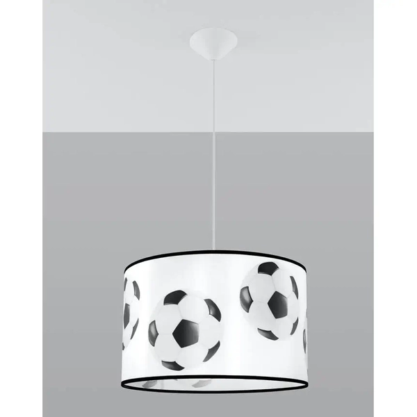 Zwisająca lampa Piłka SL.1425 Sollux dla chłopca czarna biała