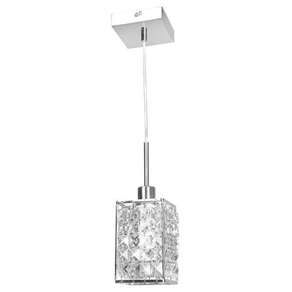 LAMPA wisząca CLARIS P8184/1L AUHILON kryształowa OPRAWA zwis kostka glamour crystal chrom przezroczysta