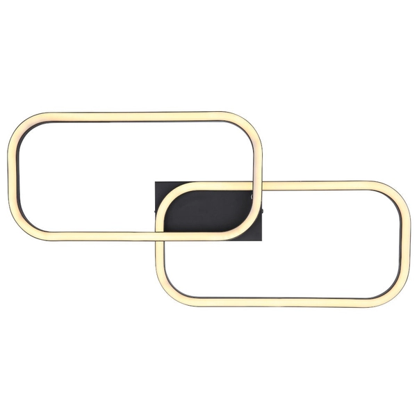 Metalowa LAMPA sufitowa SILLA 67262DB Globo prostokątne ramki LED 24W 3000K do sypialni czarne