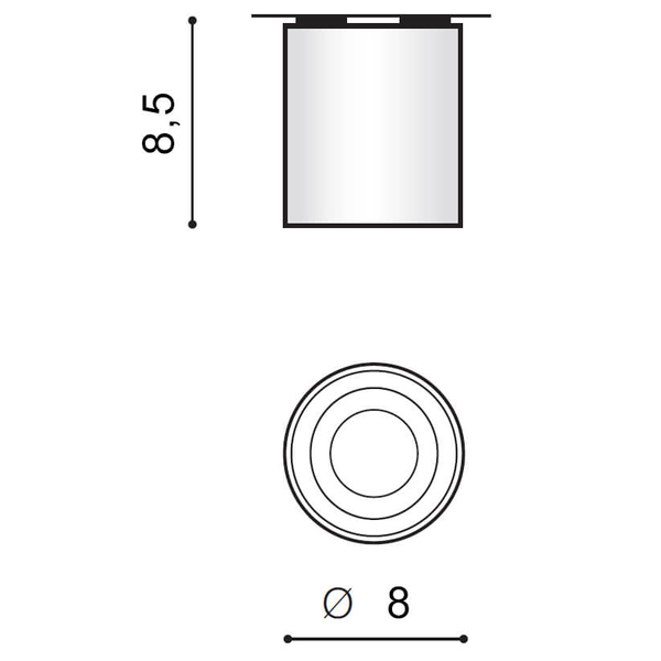 Kierunkowa lampa sufitowa Mini AZ1756 spot do gabinetu aluminium