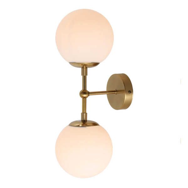 Złoty kinkiet DORADO LP-002/2W Light Prestige szklane kule molecular