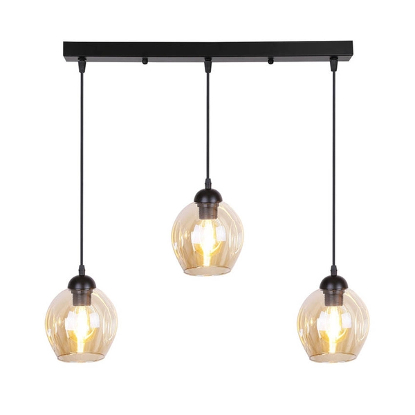 Potrójna lampa wisząca Aspa 33-00606 Candellux czarna brązowa