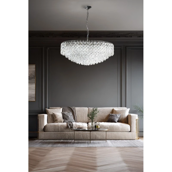 Żyrandol BURANO chrom przezroczysty AZ6907 1xE14 glamour