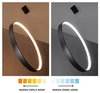 LAMPA wisząca RIO TH.103 okrągła OPRAWA metalowy ZWIS LED 70W 3000K ring czarny