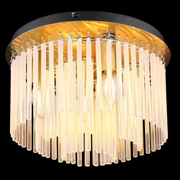 Szklana lampa sufitowa GORLEY 15698DM do sypialni złota