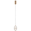Wisząca lampa szklana Alani PND-34375-1-HBR LED 6W 3000K owal złoty