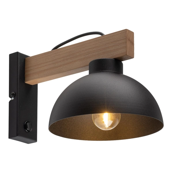 Rustykalny kinkiet z włącznikiem Oslo 4961 TK Lighting drewniany czarny