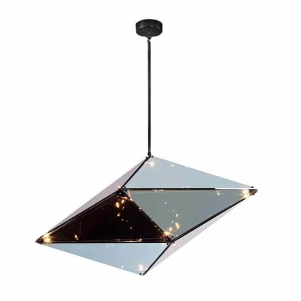 LAMPA wisząca KONSTELACJA LP-056/1P BK Light Prestige geometryczna OPRAWA szklany ZWIS przydymiona czarna