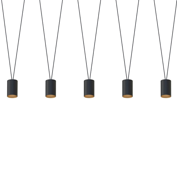 Wisząca lampa salonowa More Tone 7817 loftowe tuby czarne złote