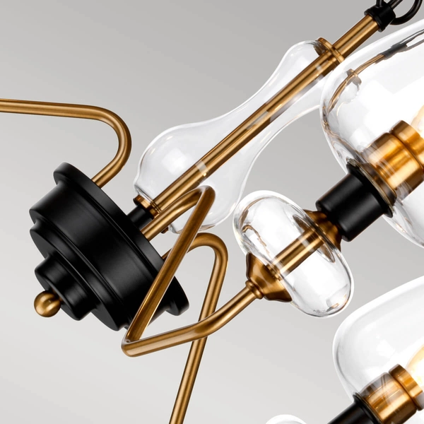 Potrójna lampa wisząca Armand DL-ARMAND3-AB Elstead na łańcuchu złota czarna