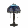 Stojąca lampka witrażowa Dragonfly 64090 Interiors Tiffany ważka kolorowy czarny