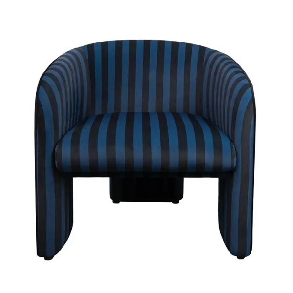 Niebieski fotel wypoczynkowy JOLIE MM001501100360 czarny tkaninowy 72cm