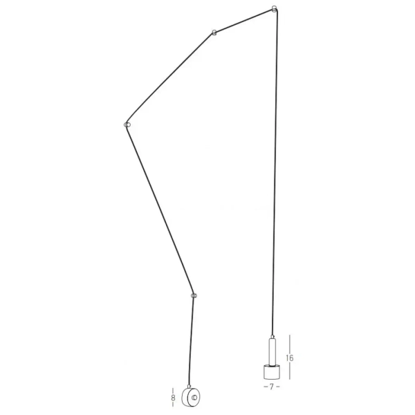 Regulowana lampa ścienna 22176 LED 7W 3000K metalowa czarna