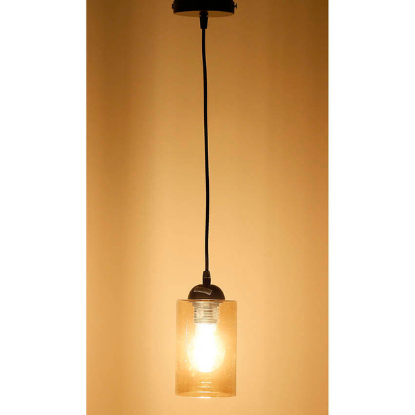 Szklana lampa wisząca Bistro 31-00569 do przedpokoju brązowa czarna