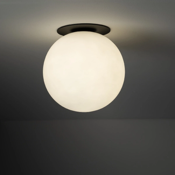 Sufitowa lampa podtynkowa Vos 1 10963 opalowa kula czarny