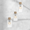 Wisząca lampa Madera MLP8556 szklane tuby białe drewniane