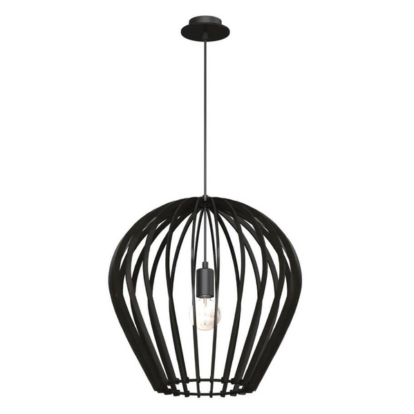 Zwisowa lampa salonowa Bala 5019 Amplex nad stół drewniana czarna