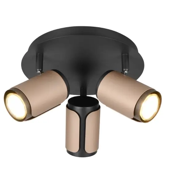 Potrójny sufitowy plafon Gillan 814530365 reflektory regulowane brązowy