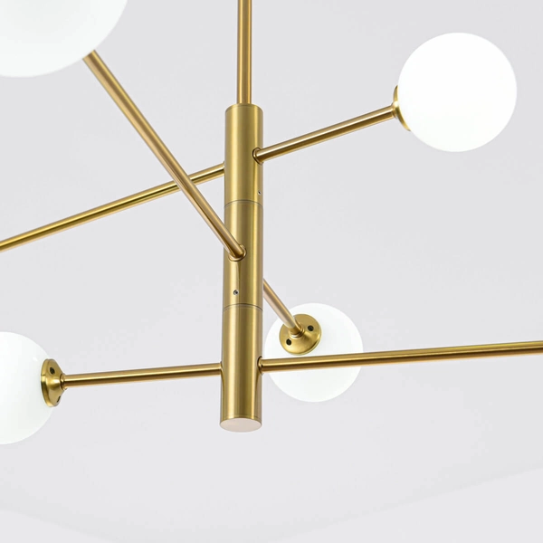 Loftowa LAMPA sufitowa DORADO LP-002/6P Light Prestige metalowa OPRAWA szklane kule plafon molekuły złote białe