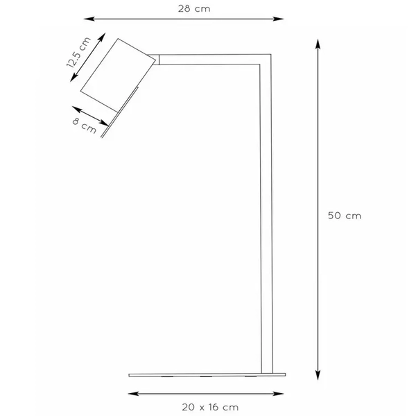 Metalowa lampa nocna Lesley 03525/01/41 Lucide do gabinetu szara