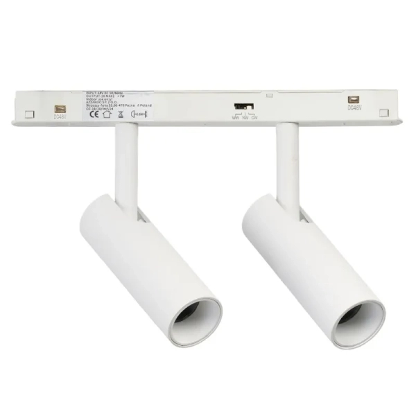 Dwufazowa lampa szynowa ALFA biała AZ6514 2x16W 2800-6500K