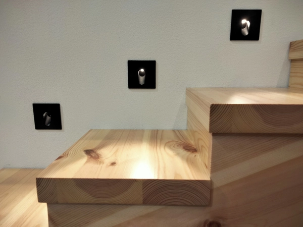 Schodowa lampa podtynkowa Lesel 001 L 100101203 Elkim LED 1W 4000K do holu czarna