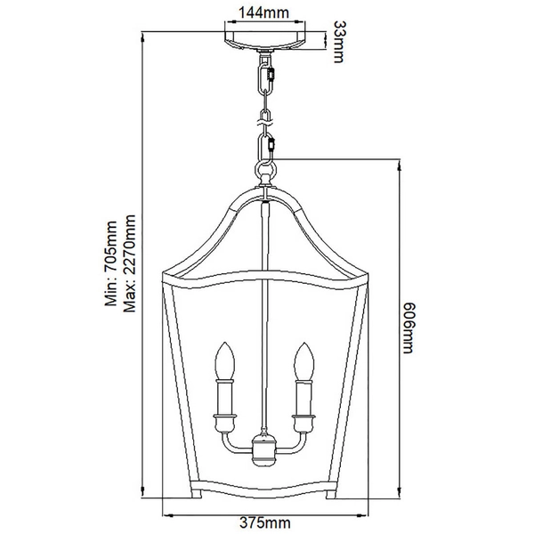 Wisząca lampa nad stół Yarmouth FE-YARMOUTH-4P metalowa mosiądz