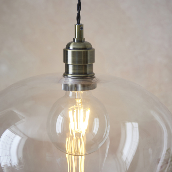 Wisząca lampa nad stół L&-1100948 Light& kopuła szklana mosiądz