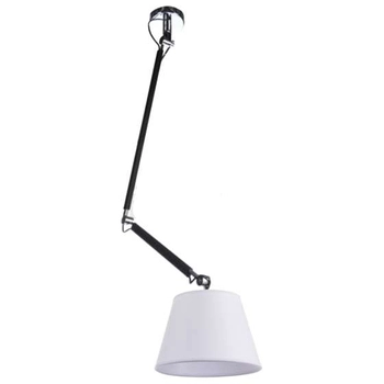 LAMPA wisząca MD2300-M CH/WH abażurowa OPRAWA zwis na wysięgniku biały