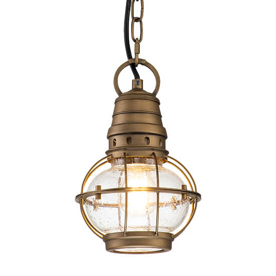Wisząca lampa na łańcuchu Bridge Point KL-BRIDGEPOINT8S-NBR IP44 mosiądz