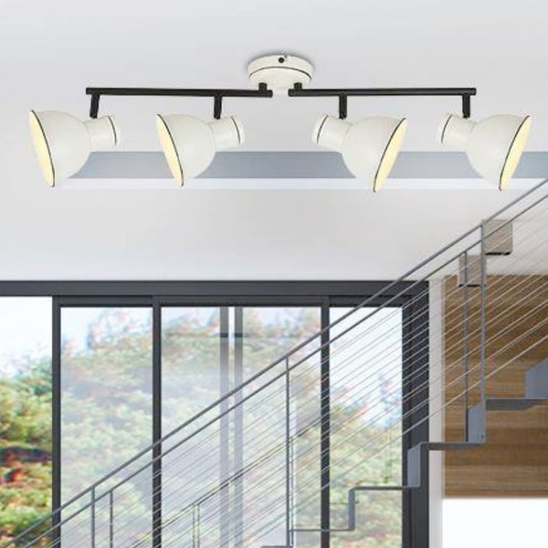 Metalowa lampa sufitowa Zumba 94-72153 Candellux reflektorki regulowane białe