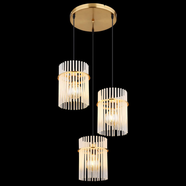 Potrójna lampa wisząca GORLEY 15698-3HRM szklana glamour złota