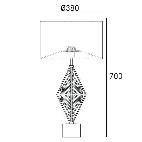 Lampka stołowa Caracas t01960ch Cosmolight metal tkanina srebrna czarna