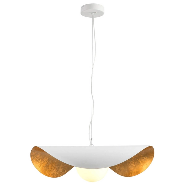 Szklana lampa wisząca ENZO ST-F22020601-D40 white kula biały złoty