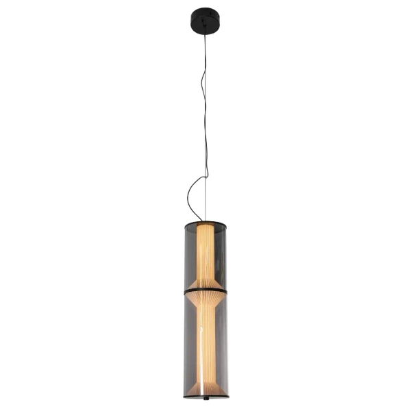 Lampa wisząca tuba Aeris LP-2137/2P SM LED 25W CCT czarna przydymiona