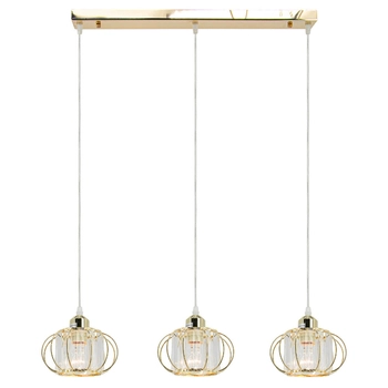 Skandynawska lampa zwisowa Acri 8221/3 TR potrójna nad stół szklana złota