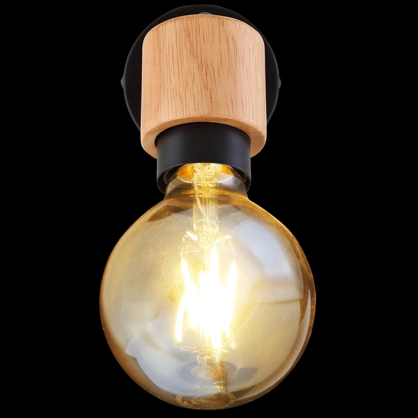Regulowana LAMPA ścienna JORNA 54031-1 Globo metalowa OPRAWA kinkiet reflektorek czarny drewno