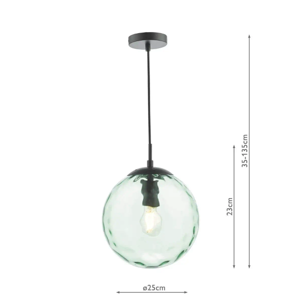 Salonowa lampa wisząca Ripple SP72-RIP8824 kula zielony czarny