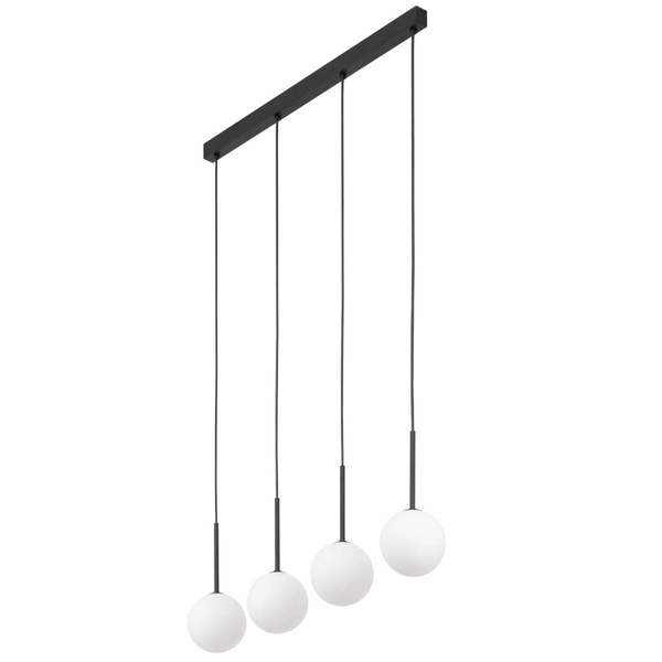 Zwisająca lampa na listwie Martin 4503 bańki do jadalni czarna biała