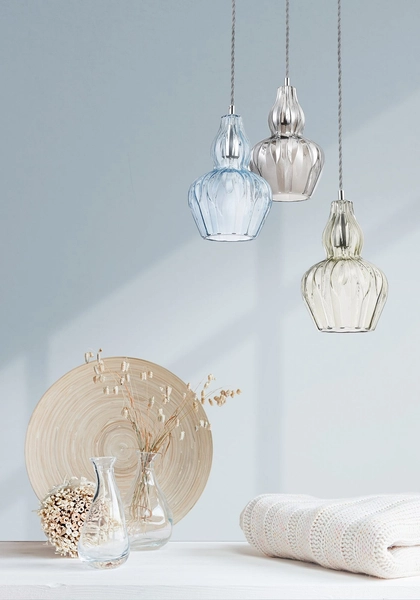 Pojedyncza lampa wisząca Eustoma MOD238-PL-01-BL szkło niebieska
