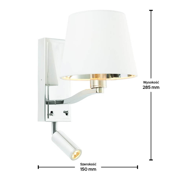 Kinkiet nad łóżko Harvey 73027 LED 6W 3000K spot regulowany biały nikiel