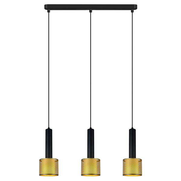 Potrójna lampa wisząca Amo LP-0702/3L GD metalowa czarna złota